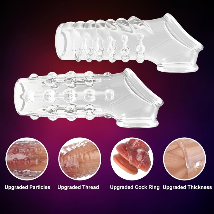 Bao cao su đôn dên răng sói bộ 2 siêu co giãn rung kích thích lâu ra