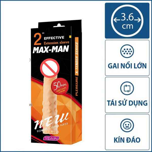 Bao Cao Su Đôn Dên Maxman Silicon Gai YY914 Tăng Kích Thước 5cm Mạnh Mẽ