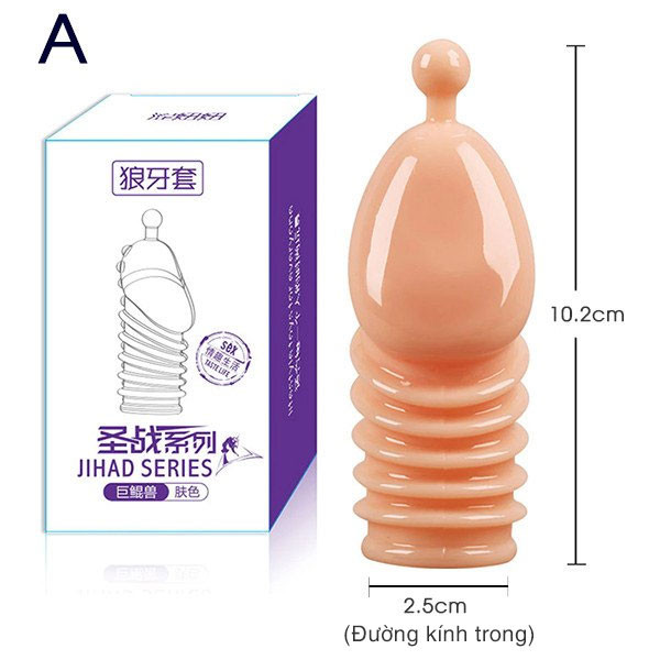 Bao cao su đôn dên gai JIHAD TPE silicone y tế an toàn