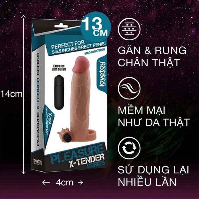 Bao Cao Su Đôn Dên Rung 7cm Lovetoy X-Tender Kích Thích Mạnh