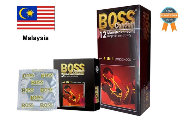 BOSS 4 in 1 Longshock Premium Latex Performance Condoms