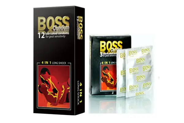 BOSS 4 in 1 Longshock Premium Latex Performance Condoms