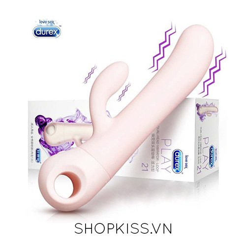 Máy rung điểm G Durex Dual Head kích thích đa điểm an toàn silicone