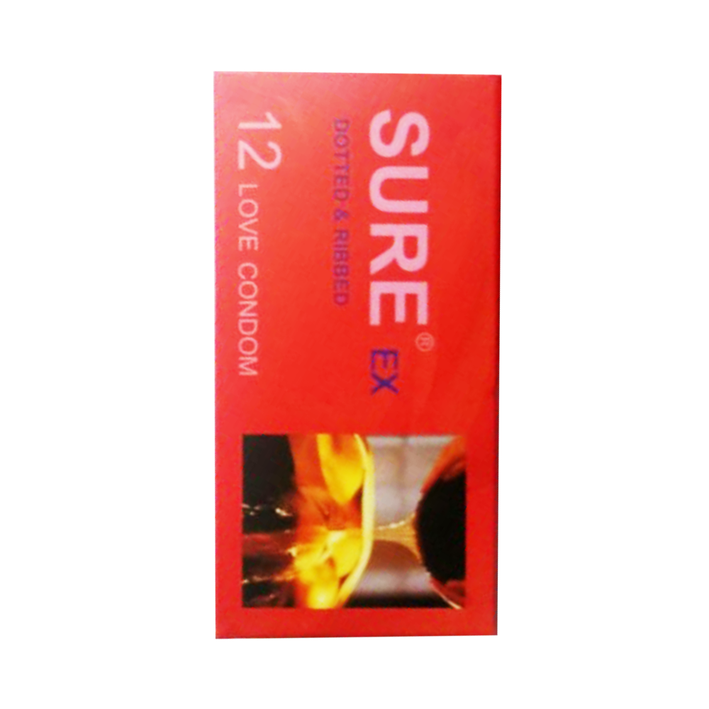 Bao cao su Sure Đỏ siêu mỏng trơn mịn hộp 12 cái thoải mái 