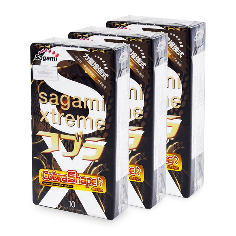 Bao cao su Sagami Xtreme Cobra Shape siêu mỏng hình rắn hổ mang