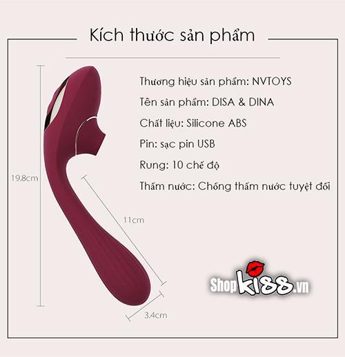 Máy rung bú âm đạo Dina cực khoái tăng hưng phấn