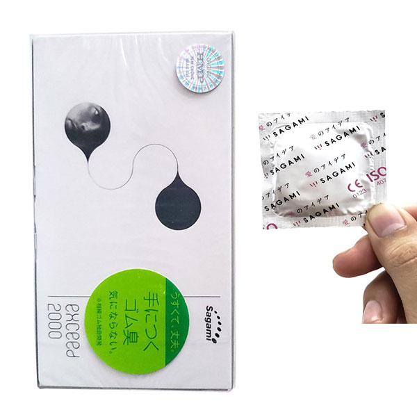 Bao cao su Sagami siêu mỏng chân thật 12 chiếc