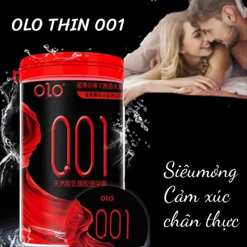 Bao cao su OLO 0.01 đỏ siêu mỏng truyền nhiệt nóng ấm 10s