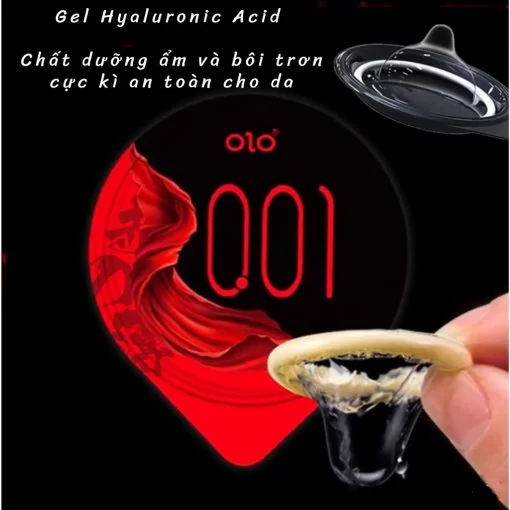 Bao cao su OLO 0.01 đỏ siêu mỏng truyền nhiệt nóng ấm 10s