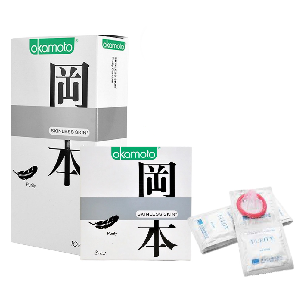 Bao cao su Okamoto Skinless Skin Purity không mùi an toàn mềm mại
