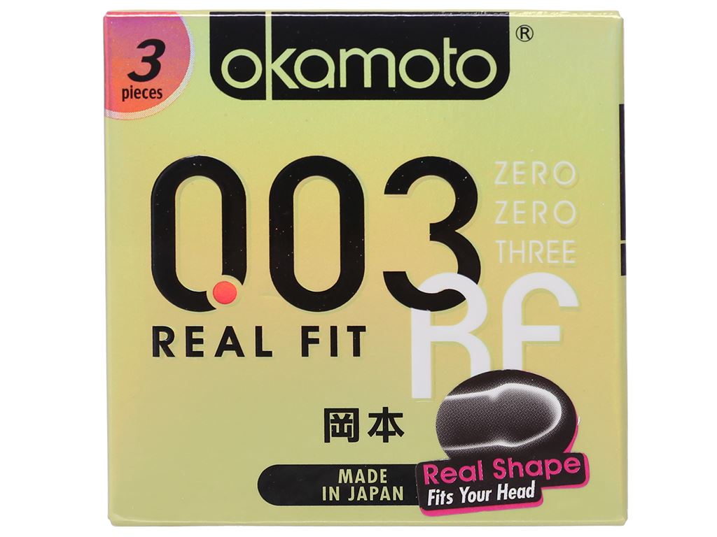 Bao Cao Su Okamoto 0.03 Mỏng Co Rút Ôm Sát Hộp 3 Cái Siêu Mượt