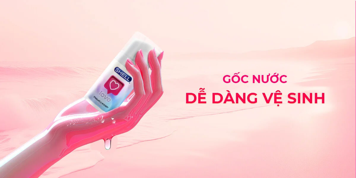 Gel bôi trơn Shell Love Pink se khít tăng hưng phấn nữ 50ml