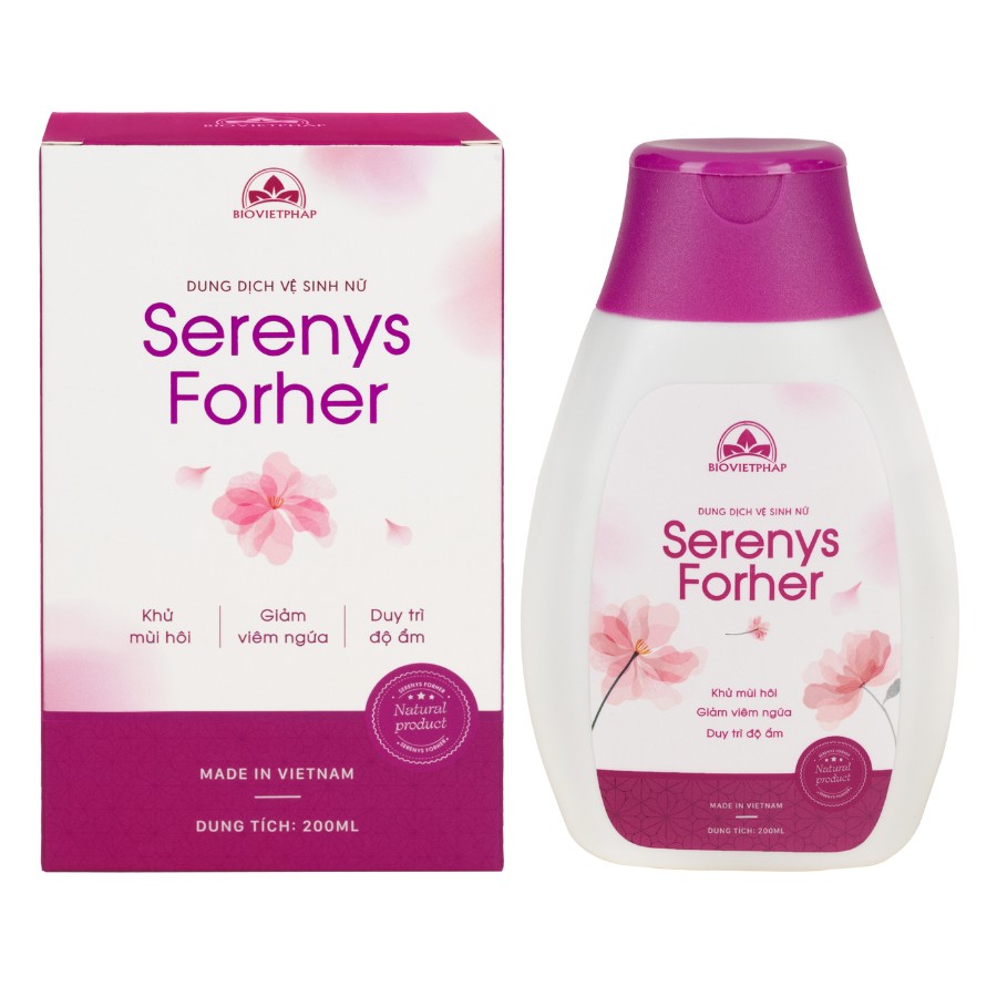 Dung dịch vệ sinh nữ Serenys ForHer 200ml thành phần thiên nhiên lành tính 