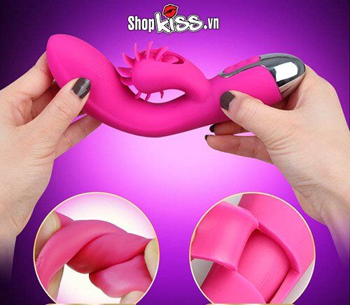 Leten Windmill Multifunctional Vibrating Tongue Male Dildo Pink