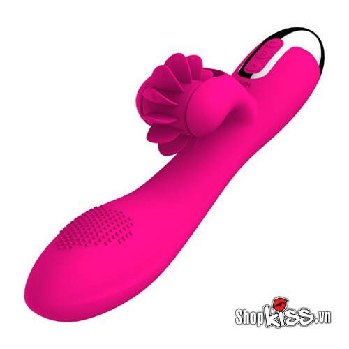 Leten Windmill Multifunctional Vibrating Tongue Male Dildo Pink