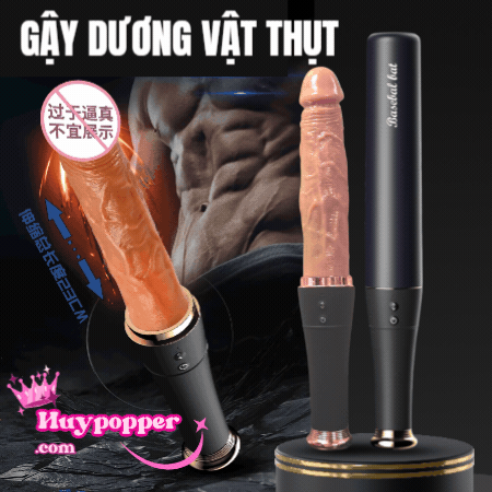 Dương vật giả gậy bóng chày rung thụt tự động silicon mềm 