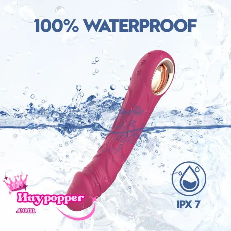 Silicone Handheld Vibrating Dildo 10 Modes Waterproof Rechargeable