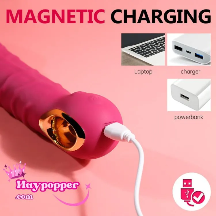 Silicone Handheld Vibrating Dildo 10 Modes Waterproof Rechargeable