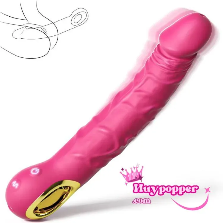 Silicone Handheld Vibrating Dildo 10 Modes Waterproof Rechargeable