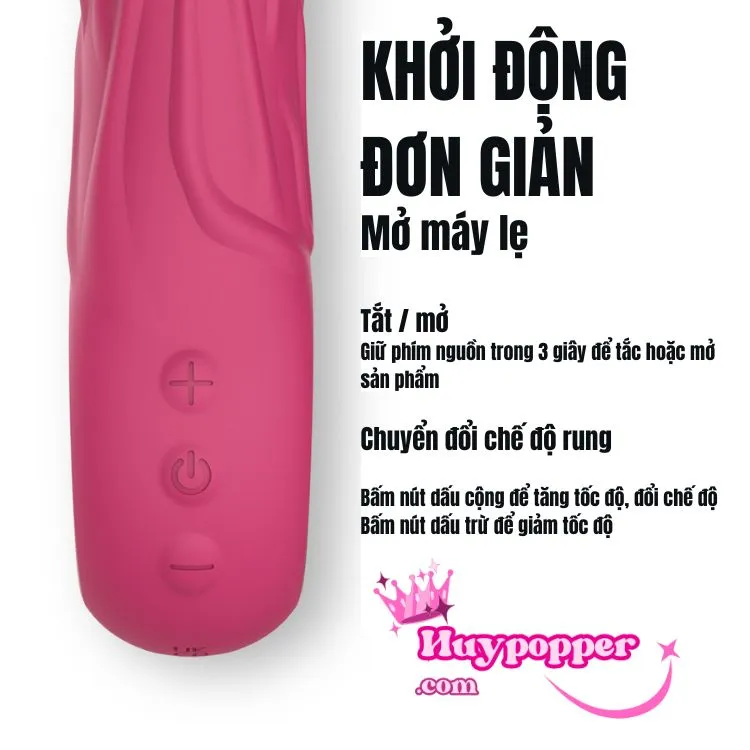 Dương vật giả silicon rung 10 chế độ tiện lợi pin sạc bền
