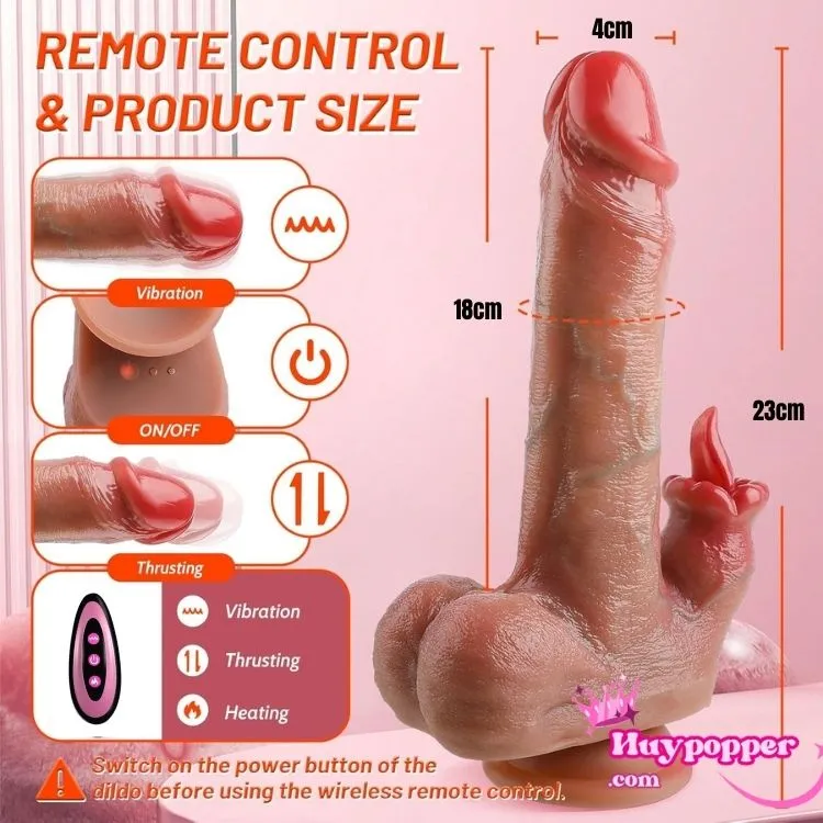 Dương vật giả tự động rung thụt siêu thực 10 chế độ cao cấp silicon mềm