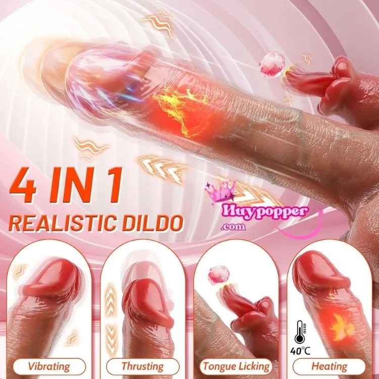 Dương vật giả tự động rung thụt siêu thực 10 chế độ cao cấp silicon mềm