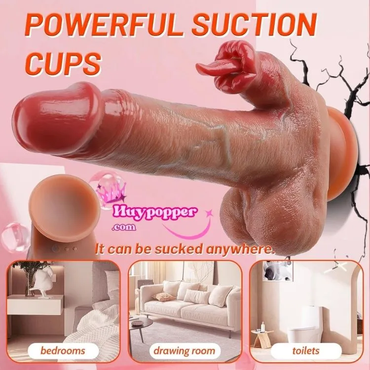 Dương vật giả tự động rung thụt siêu thực 10 chế độ cao cấp silicon mềm