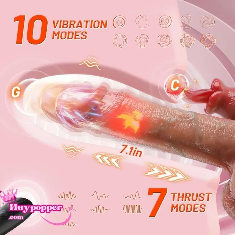 Dương vật giả tự động rung thụt siêu thực 10 chế độ cao cấp silicon mềm