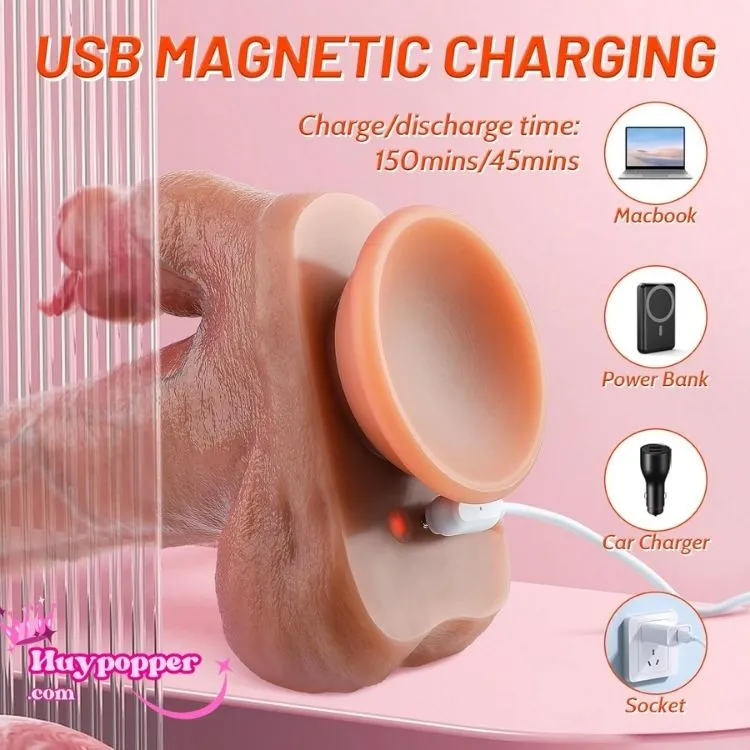 Dương vật giả tự động rung thụt siêu thực 10 chế độ cao cấp silicon mềm