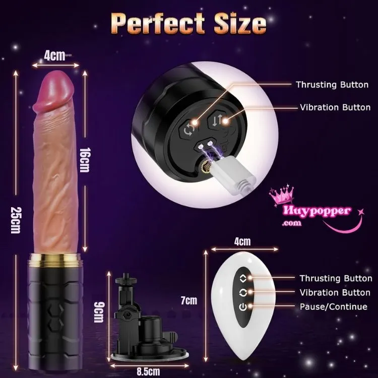 Dương vật giả rung thụt silicon ngụy trang cao cấp chân hít tường điều khiển