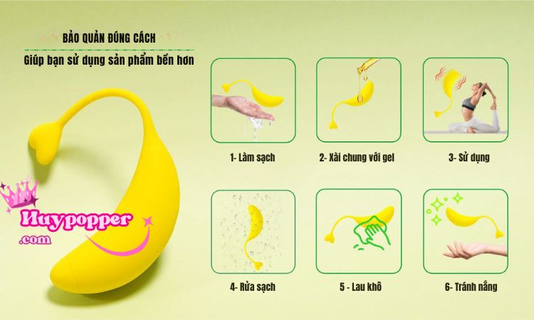 Trứng Rung Điều Khiển Qua App Trái Chuối Siêu Mạnh Mượt Mà