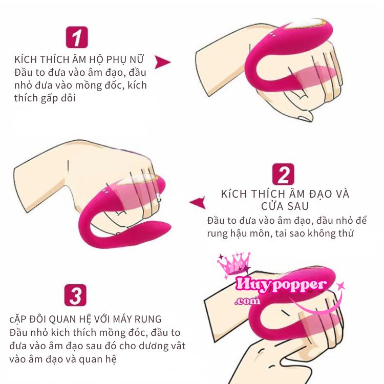 Trứng rung chữ C điều khiển từ xa app 2 mô tơ 10 chế độ rung mãn nhãn