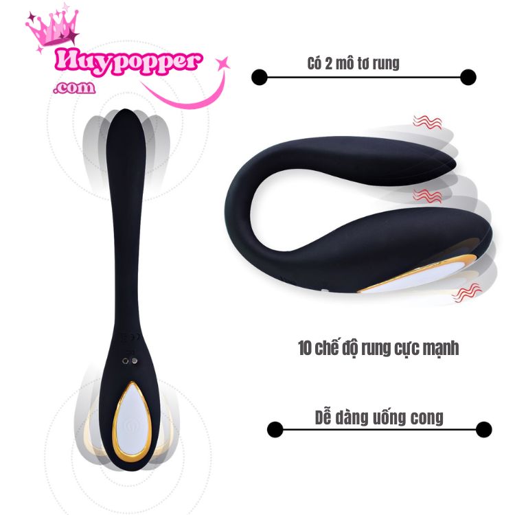 Trứng rung chữ C điều khiển từ xa app 2 mô tơ 10 chế độ rung mãn nhãn