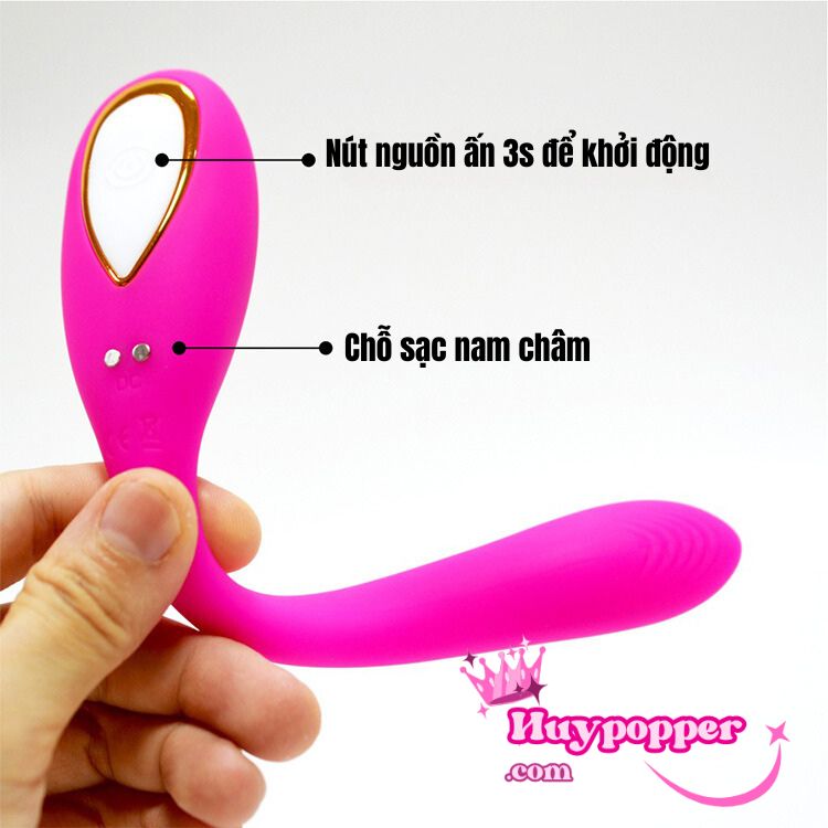 Trứng rung chữ C điều khiển từ xa app 2 mô tơ 10 chế độ rung mãn nhãn