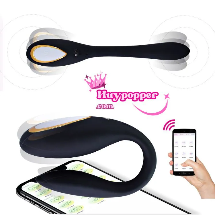 Trứng rung chữ C điều khiển từ xa app 2 mô tơ 10 chế độ rung mãn nhãn 