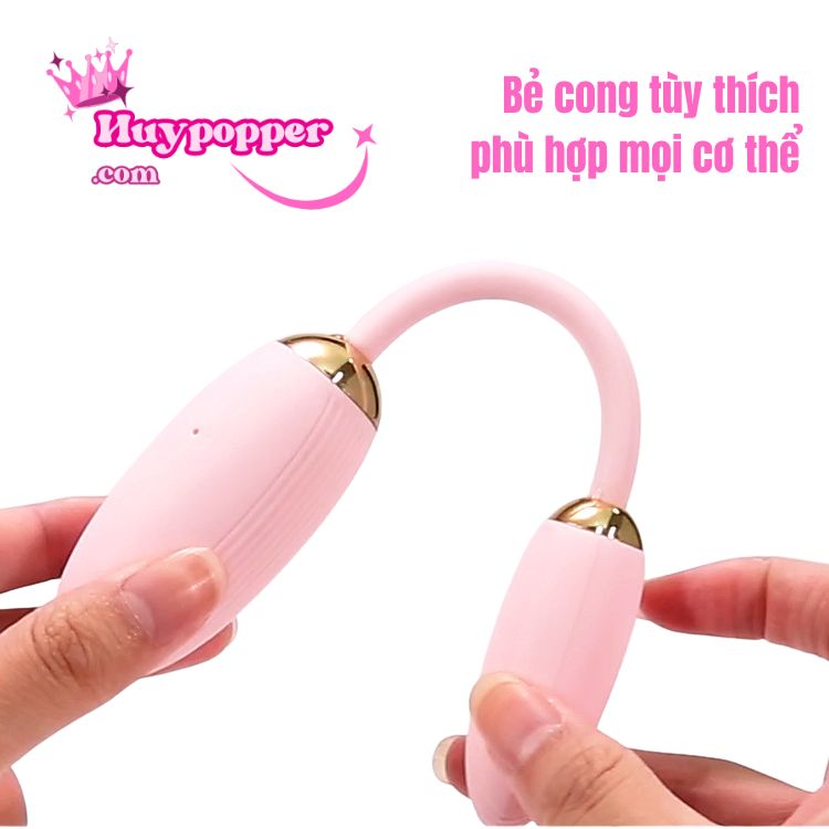 Trứng Rung Hai Đầu Điều Khiển Từ Xa Thiết Kế Bẻ Cong Tinh Tế