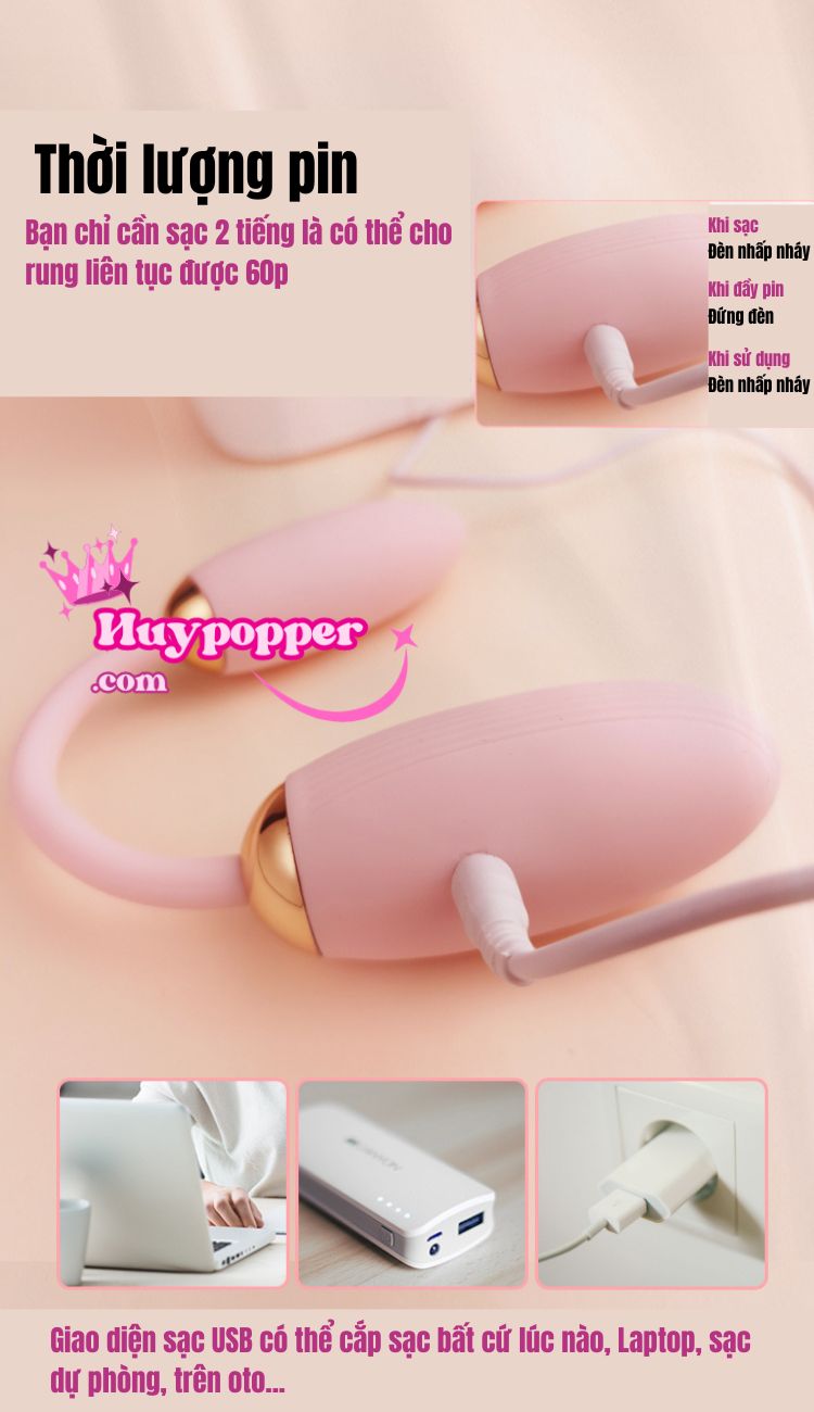 Trứng Rung Hai Đầu Điều Khiển Từ Xa Thiết Kế Bẻ Cong Tinh Tế