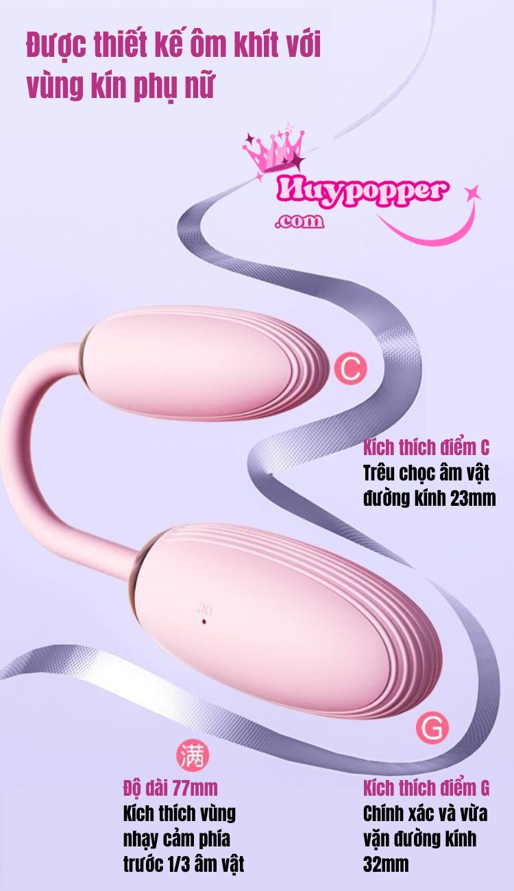 Trứng Rung Hai Đầu Điều Khiển Từ Xa Thiết Kế Bẻ Cong Tinh Tế