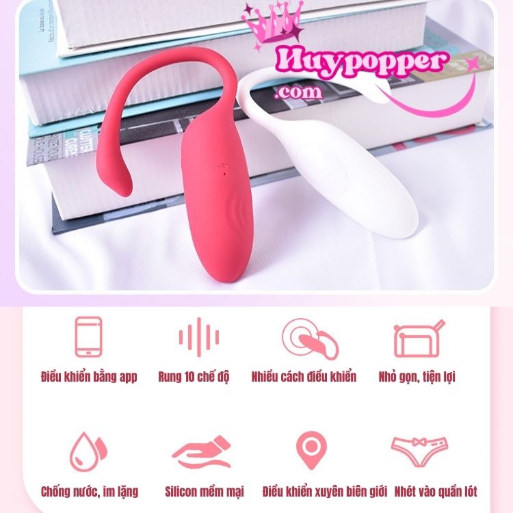 Trứng Rung Flamingo Điều Khiển App Đa Chức Năng, Hấp Dẫn