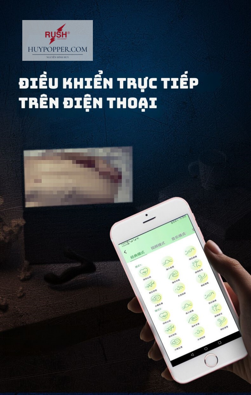 Máy Rung Thủ Dâm Đầu Dương Vật Điều Khiển App Giá Tốt