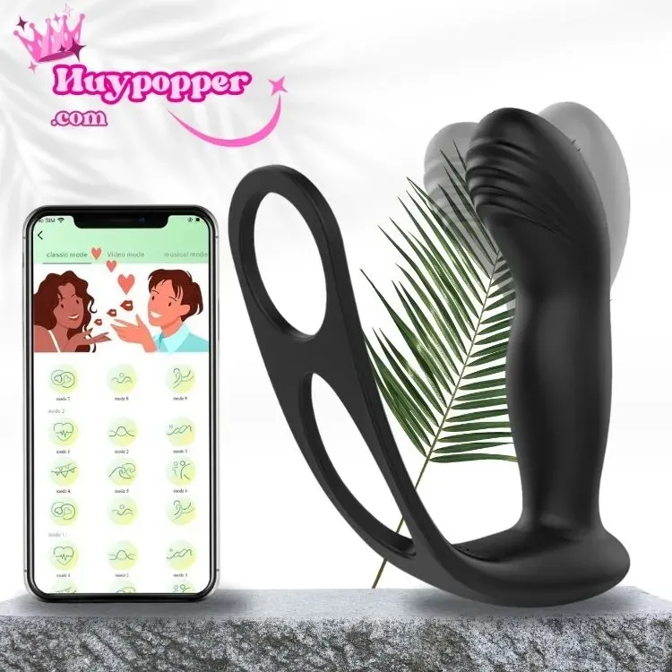 Trứng Rung Hậu Môn Nam Kèm Cockring Coro Silicon An Toàn 