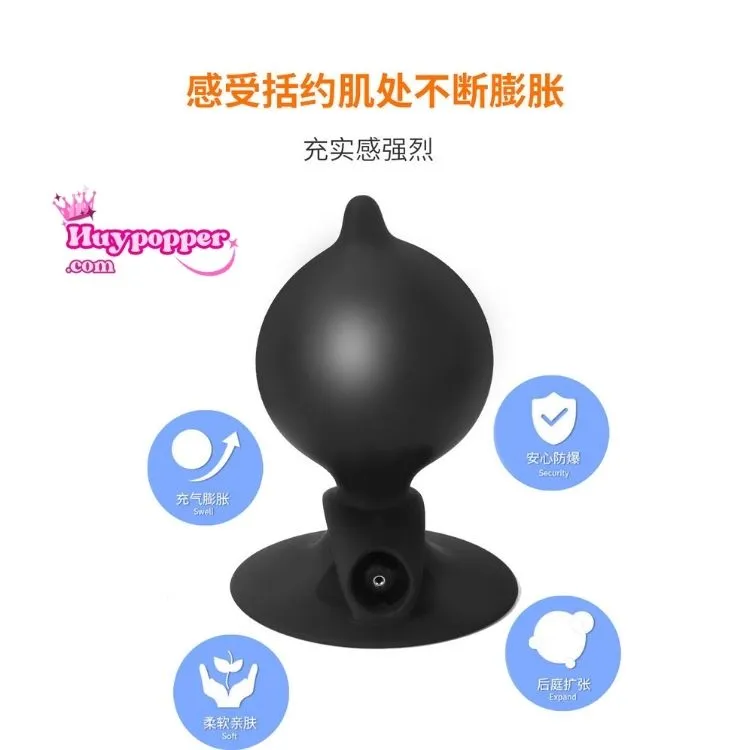 Plug bơm hơi hậu môn hít tường siêu kích thích an toàn