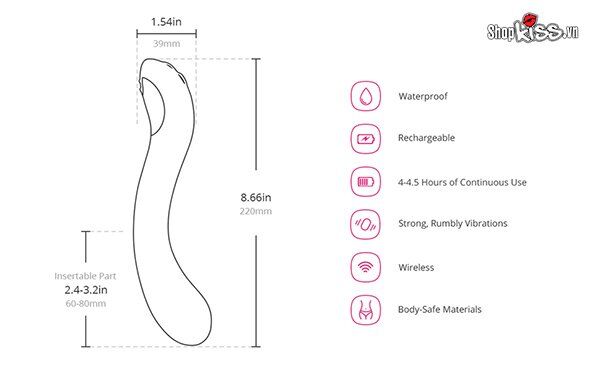 Dụng cụ mát xa điểm G Lovense Osci 2 cao cấp chống nước điều khiển app