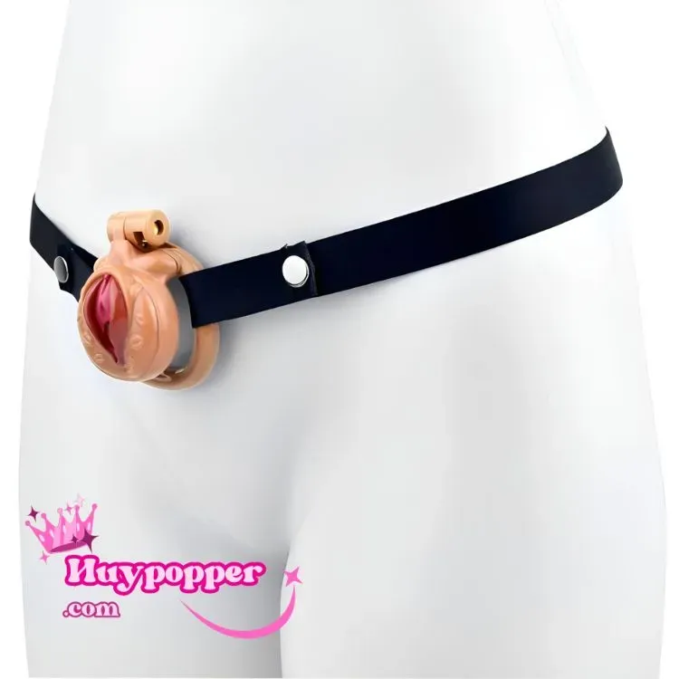 Khóa dương vật mini tạo hình âm đạo y như thật nhỏ gọn tiện mang