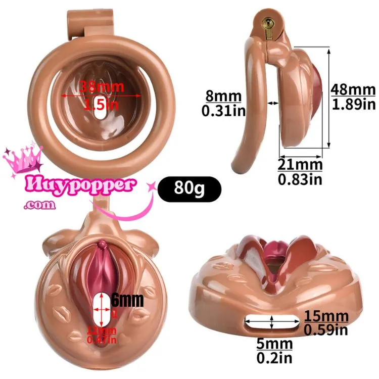 Khóa dương vật mini tạo hình âm đạo y như thật nhỏ gọn tiện mang