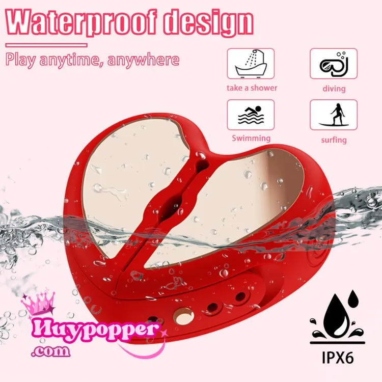 Heart Remote Control Vibrating Nipple Clamps App Operated Silicone