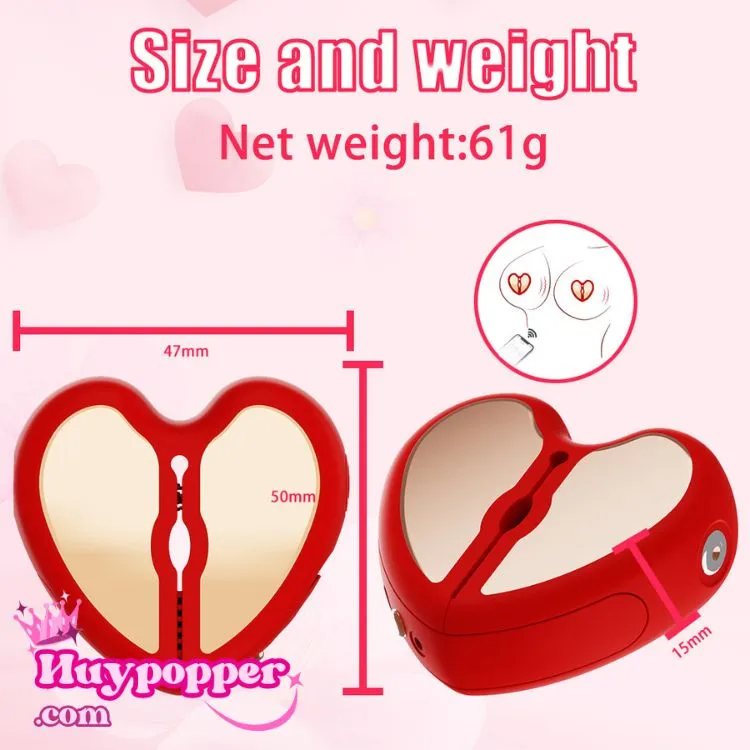 Heart Remote Control Vibrating Nipple Clamps App Operated Silicone