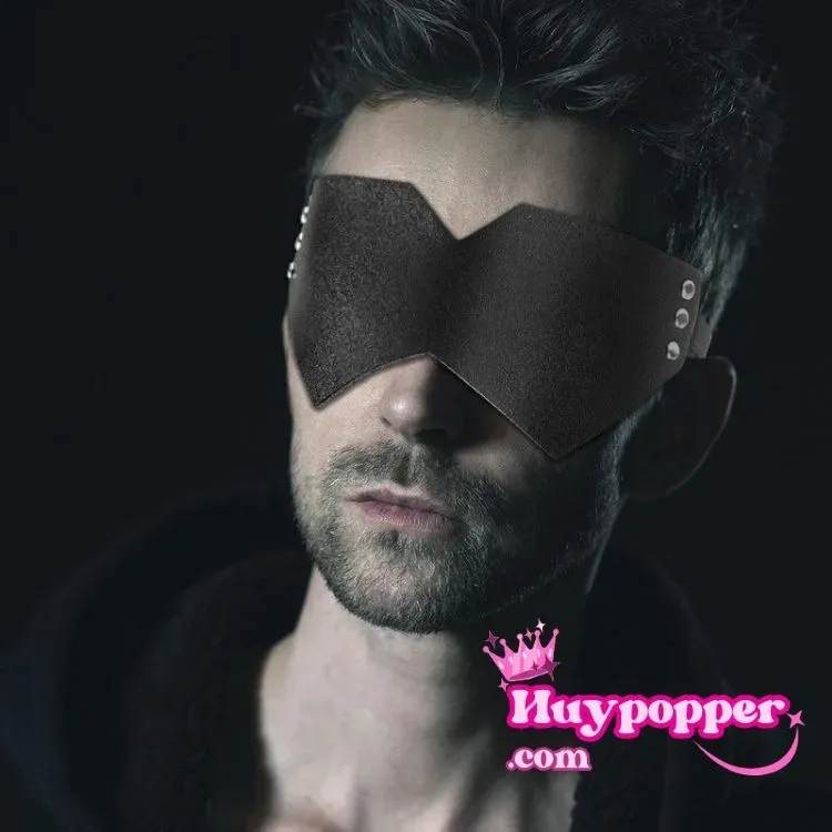 Bịt mắt da PU nam tính Tururu, chơi BDSM, tăng hấp dẫn