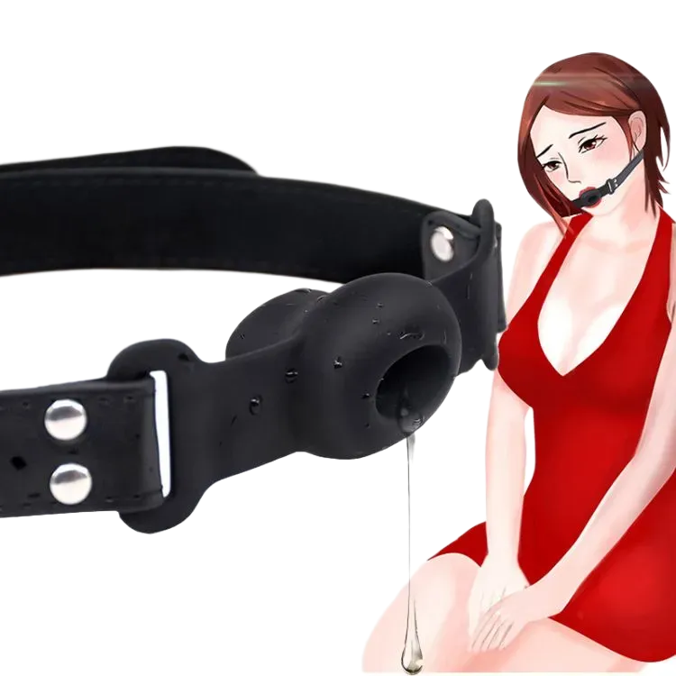 Bóng bịt miệng silicon dẹp có lỗ an toàn tiện dụng cho BDSM 