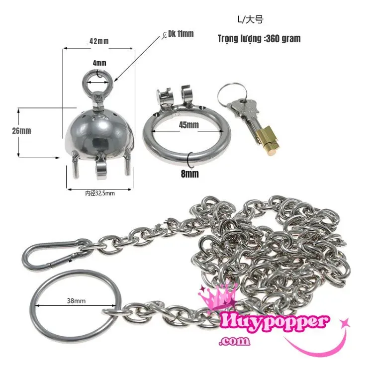 Khóa cu kim loại xích inox dâm đẳng cấp cho chơi BDSM